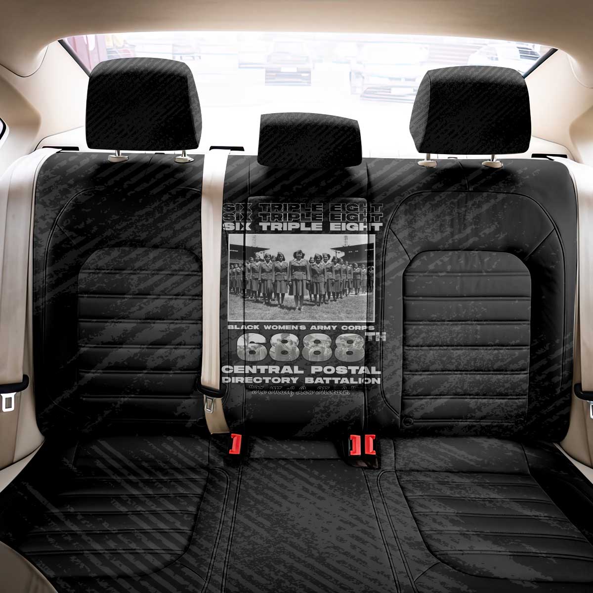 6888th Central Postal Directory Battalion Back Car Seat Cover Six Triple Eight