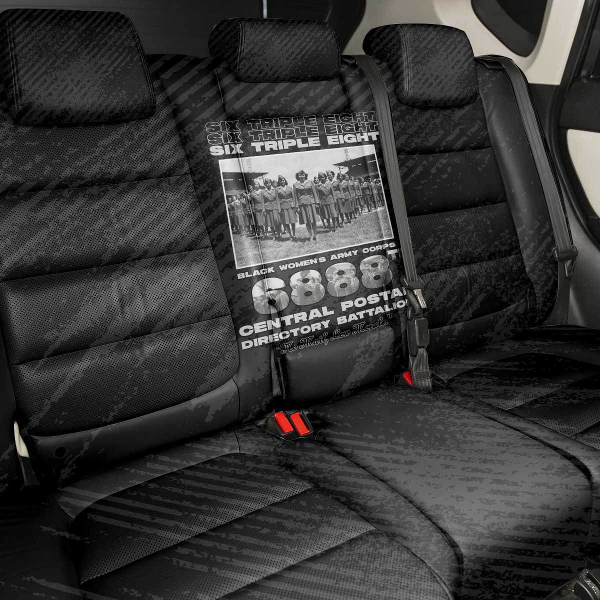 6888th Central Postal Directory Battalion Back Car Seat Cover Six Triple Eight