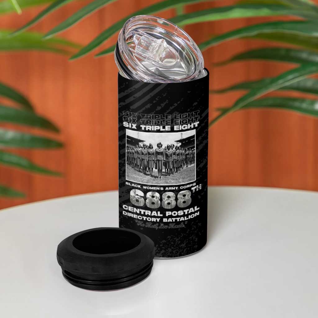 6888th Central Postal Directory Battalion 4 in 1 Can Cooler Tumbler Six Triple Eight