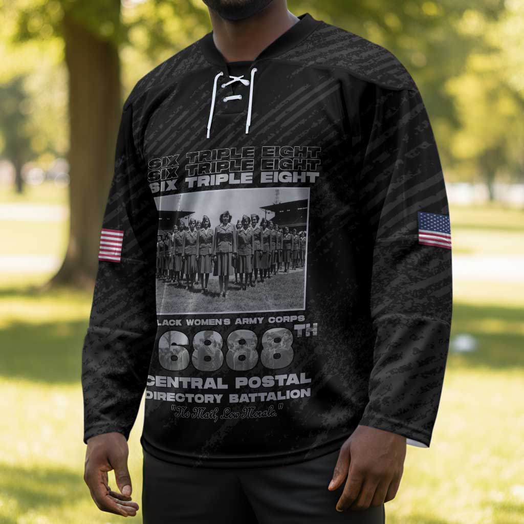6888th Central Postal Directory Battalion Hockey Jersey Six Triple Eight