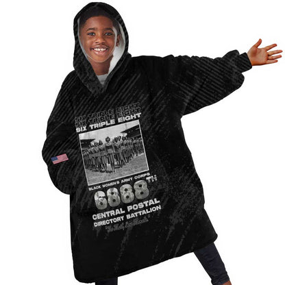 6888th Central Postal Directory Battalion Kid Wearable Blanket Hoodie Six Triple Eight