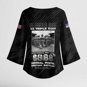 6888th Central Postal Directory Battalion Kimono Sleeve Blouse Six Triple Eight