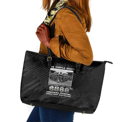 6888th Central Postal Directory Battalion Leather Tote Bag Six Triple Eight