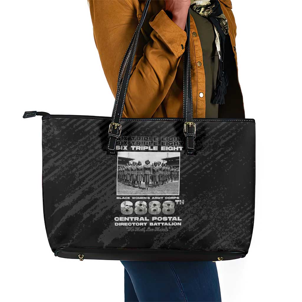 6888th Central Postal Directory Battalion Leather Tote Bag Six Triple Eight