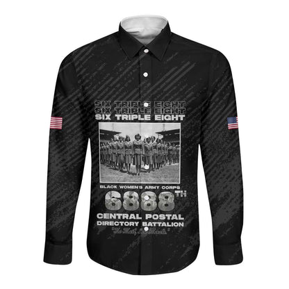 6888th Central Postal Directory Battalion Long Sleeve Button Shirt Six Triple Eight