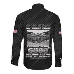 6888th Central Postal Directory Battalion Long Sleeve Button Shirt Six Triple Eight