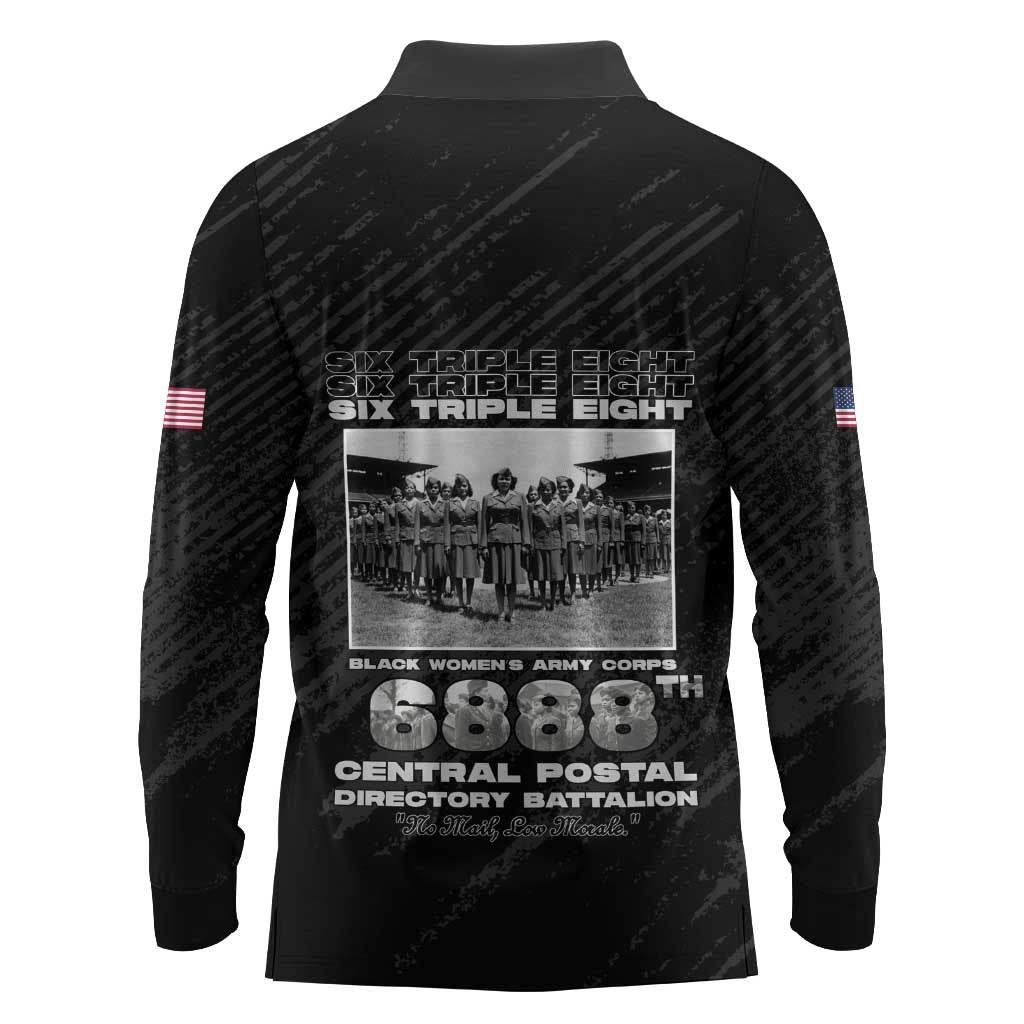 6888th Central Postal Directory Battalion Long Sleeve Polo Shirt Six Triple Eight