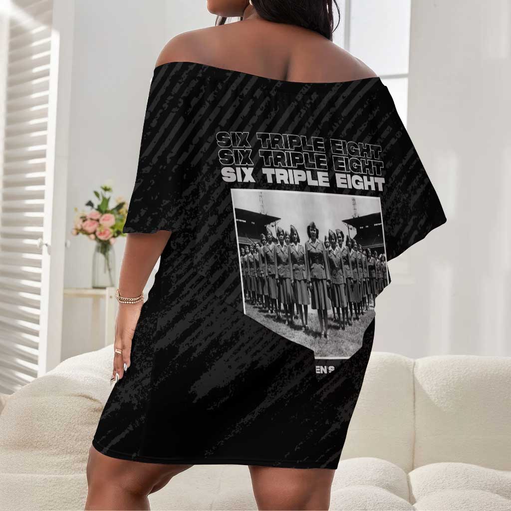 6888th Central Postal Directory Battalion Off Shoulder Short Dress Six Triple Eight