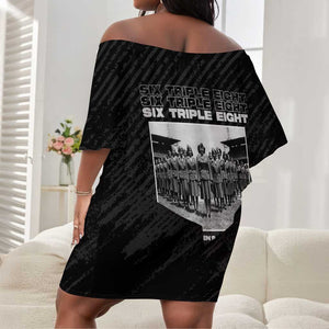 6888th Central Postal Directory Battalion Off Shoulder Short Dress Six Triple Eight