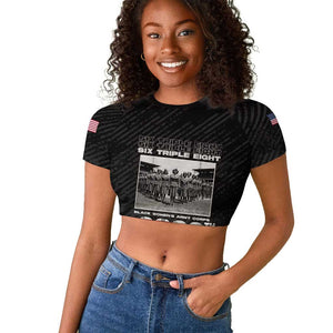 6888th Central Postal Directory Battalion Raglan Cropped T shirt Six Triple Eight