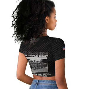 6888th Central Postal Directory Battalion Raglan Cropped T shirt Six Triple Eight