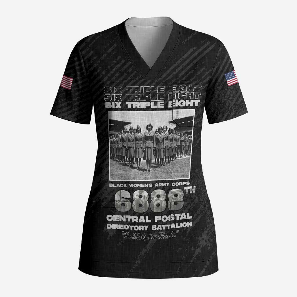 6888th Central Postal Directory Battalion Scrub Top Six Triple Eight