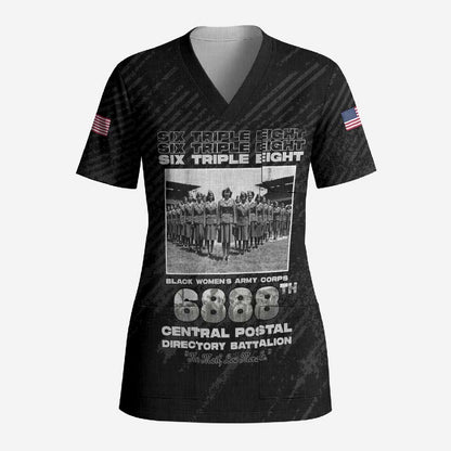 6888th Central Postal Directory Battalion Scrub Top Six Triple Eight