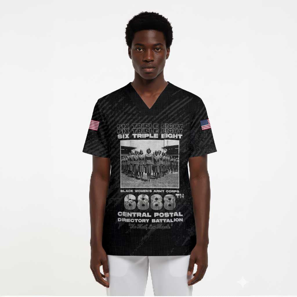 6888th Central Postal Directory Battalion Scrub Top Six Triple Eight