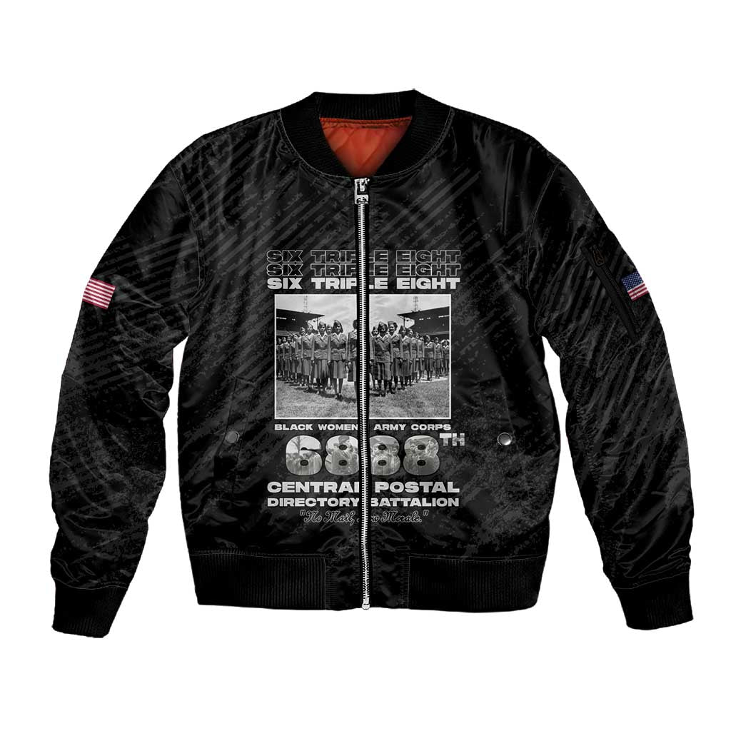6888th Central Postal Directory Battalion Sleeve Zip Bomber Jacket Six Triple Eight