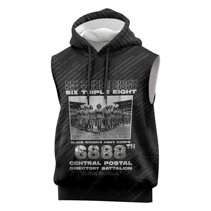 6888th Central Postal Directory Battalion Sleeveless Hoodie Six Triple Eight