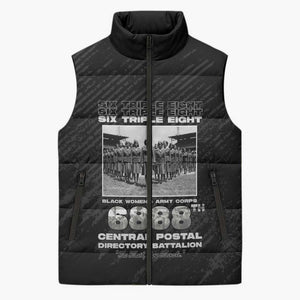 6888th Central Postal Directory Battalion Sleeveless Puffer Jacket Six Triple Eight