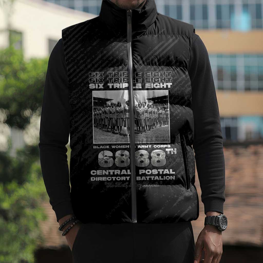 6888th Central Postal Directory Battalion Sleeveless Puffer Jacket Six Triple Eight