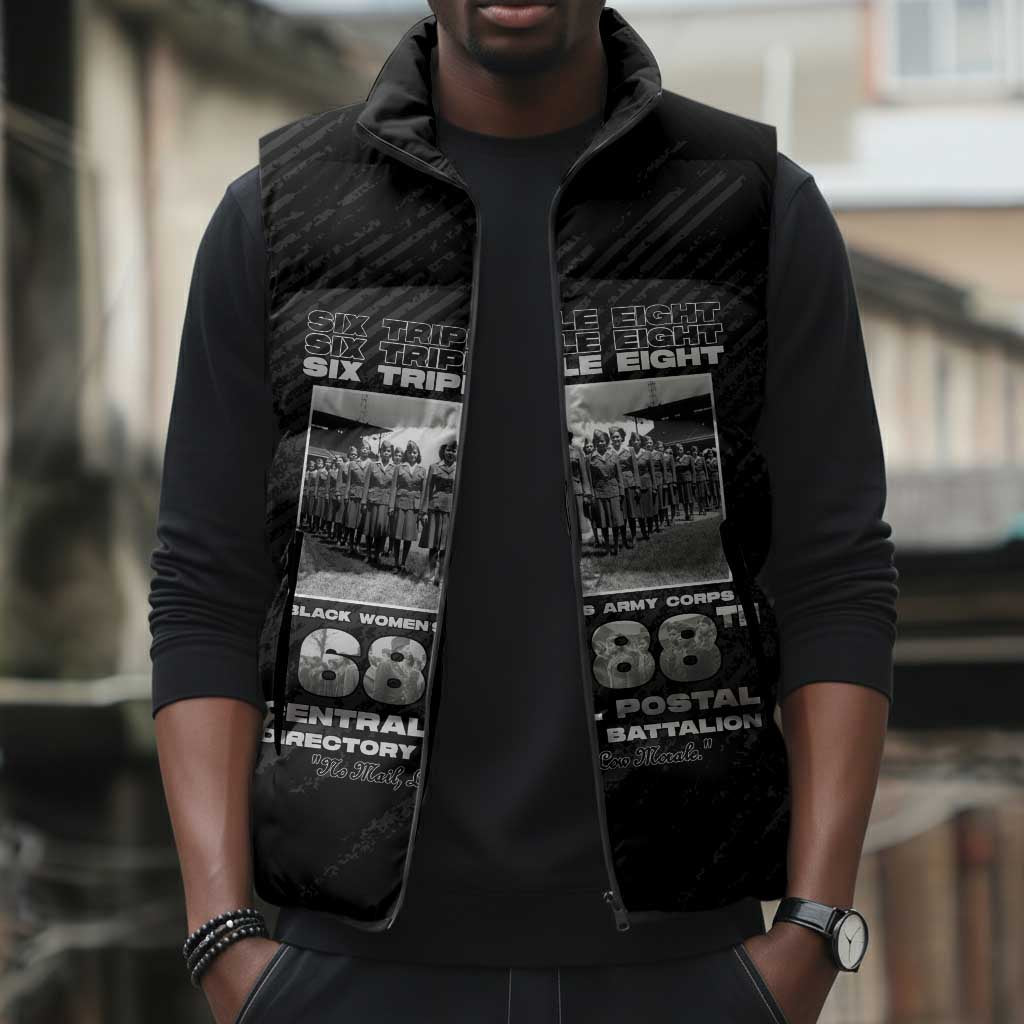 6888th Central Postal Directory Battalion Sleeveless Puffer Jacket Six Triple Eight