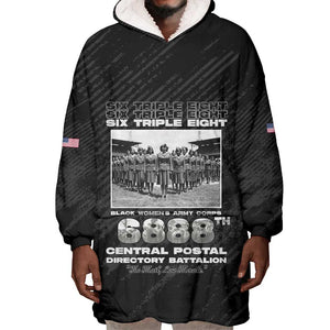 6888th Central Postal Directory Battalion Wearable Blanket Hoodie Six Triple Eight