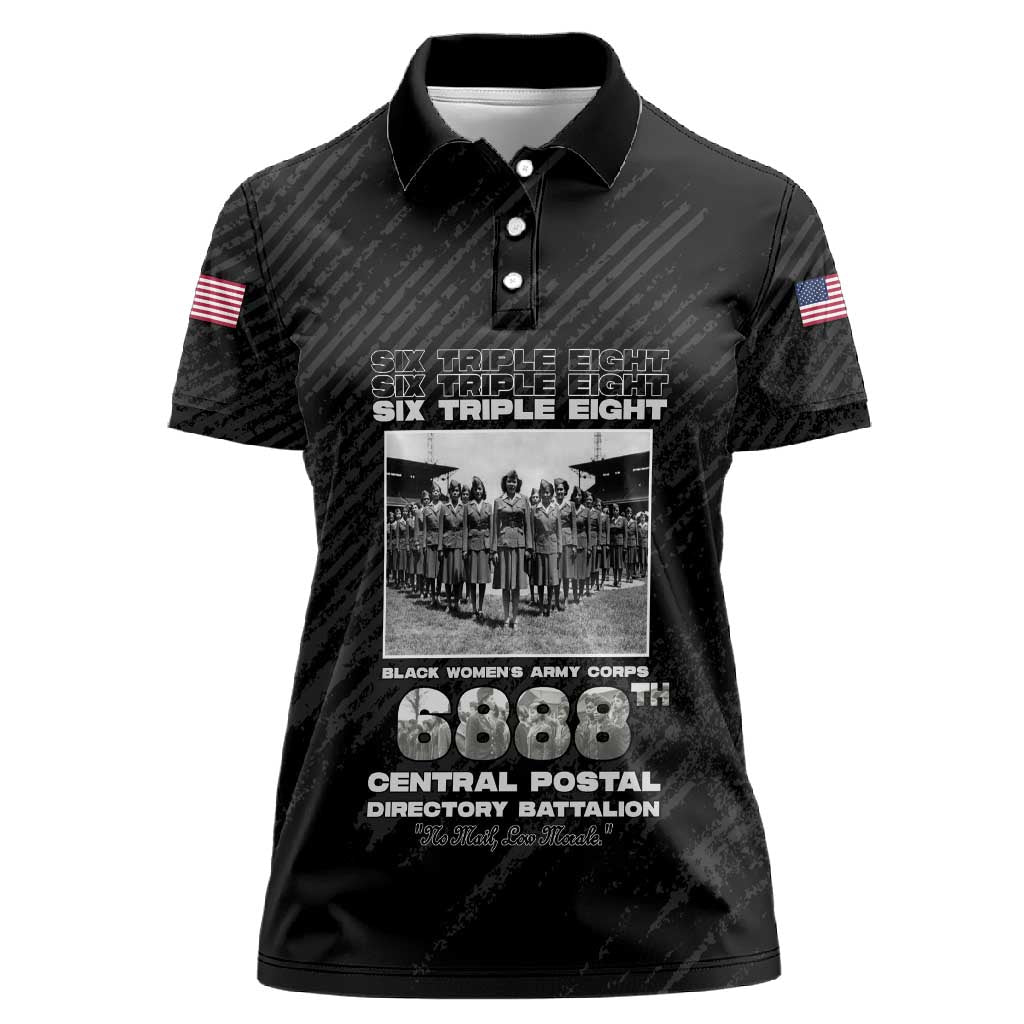 6888th Central Postal Directory Battalion Women Polo Shirt Six Triple Eight