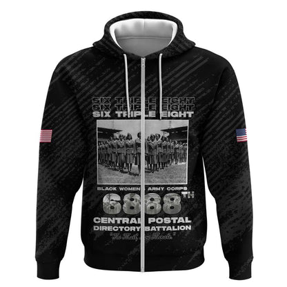 6888th Central Postal Directory Battalion Zip Hoodie Six Triple Eight