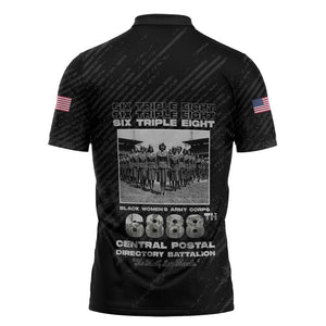 6888th Central Postal Directory Battalion Zipper Polo Shirt Six Triple Eight