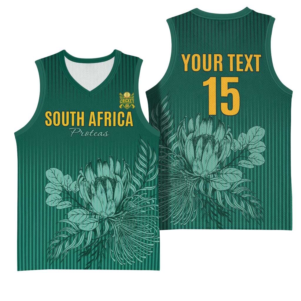 Custom South Africa Cricket Basketball Jersey Come On Proteas LT15