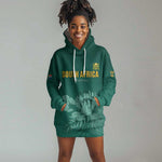 Custom South Africa Cricket Hoodie Dress Come On Proteas