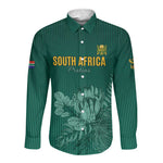 Custom South Africa Cricket Long Sleeve Button Shirt Come On Proteas