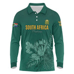 Custom South Africa Cricket Long Sleeve Polo Shirt Come On Proteas