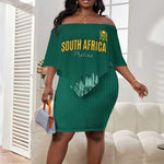 Custom South Africa Cricket Off Shoulder Short Dress Come On Proteas