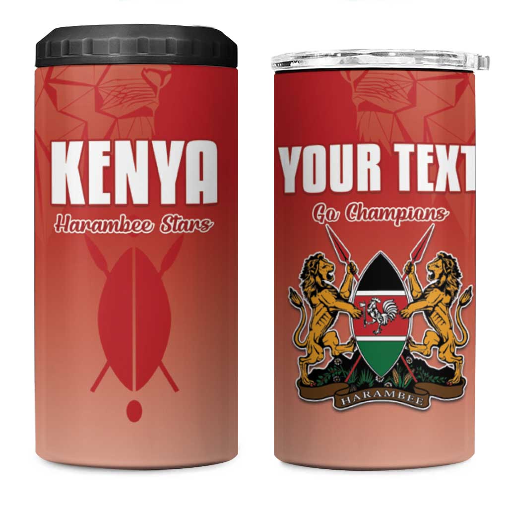Kenya Football Custom 4 in 1 Can Cooler Tumbler Go Harambee Stars Go