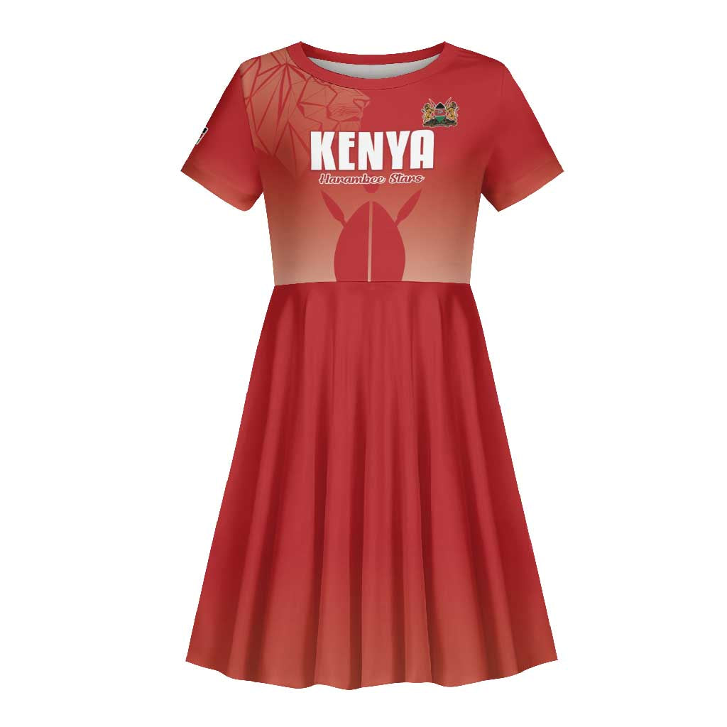 Kenya Football Custom Kid Short Sleeve Dress Go Harambee Stars Go