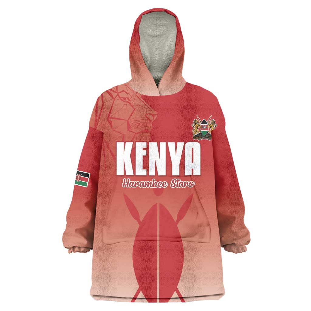 Kenya Football Custom Kid Wearable Blanket Hoodie Go Harambee Stars Go