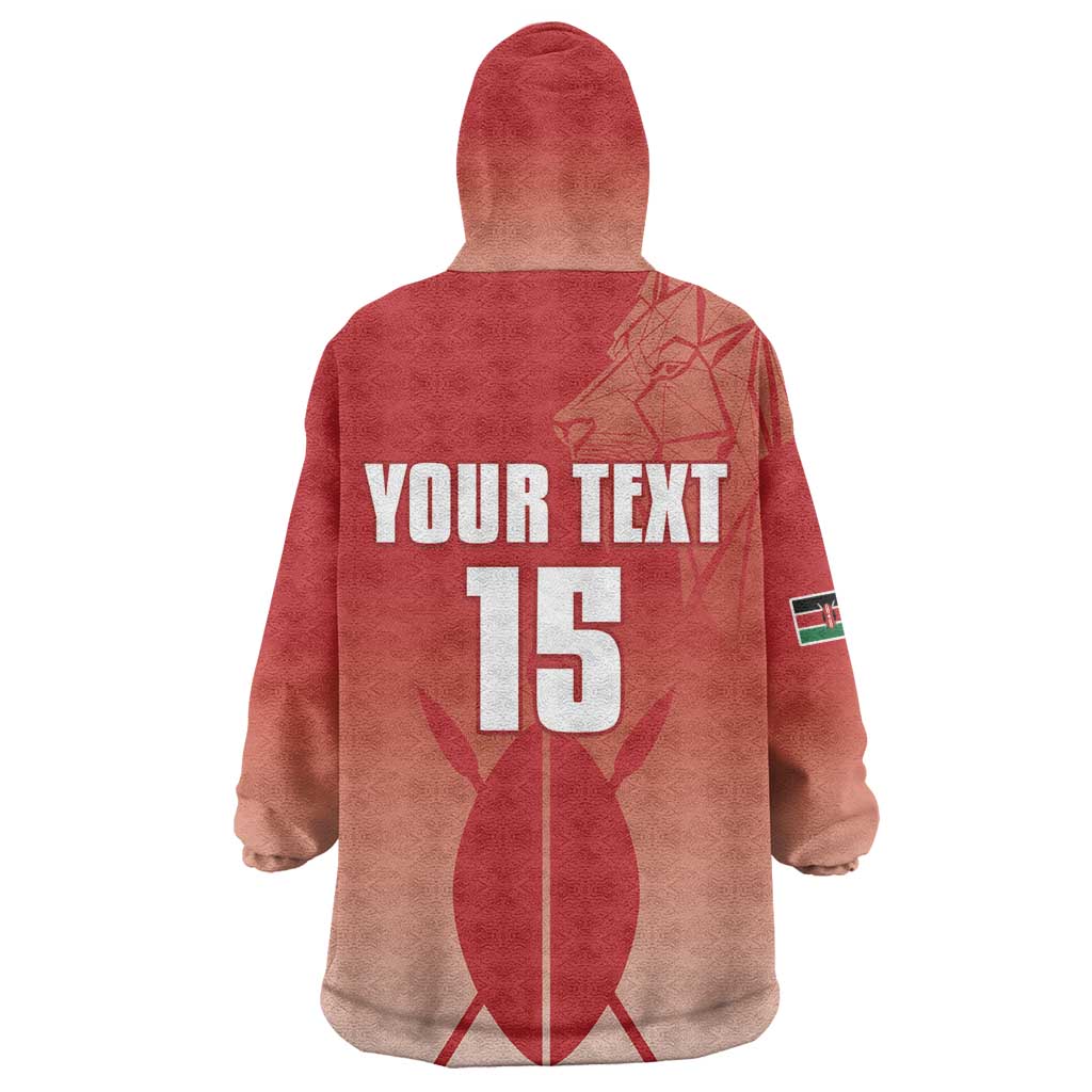 Kenya Football Custom Kid Wearable Blanket Hoodie Go Harambee Stars Go