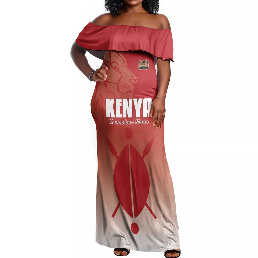 Kenya Football Custom Off Shoulder Maxi Dress Go Harambee Stars Go