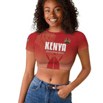 Kenya Football Custom Raglan Cropped T shirt Go Harambee Stars Go