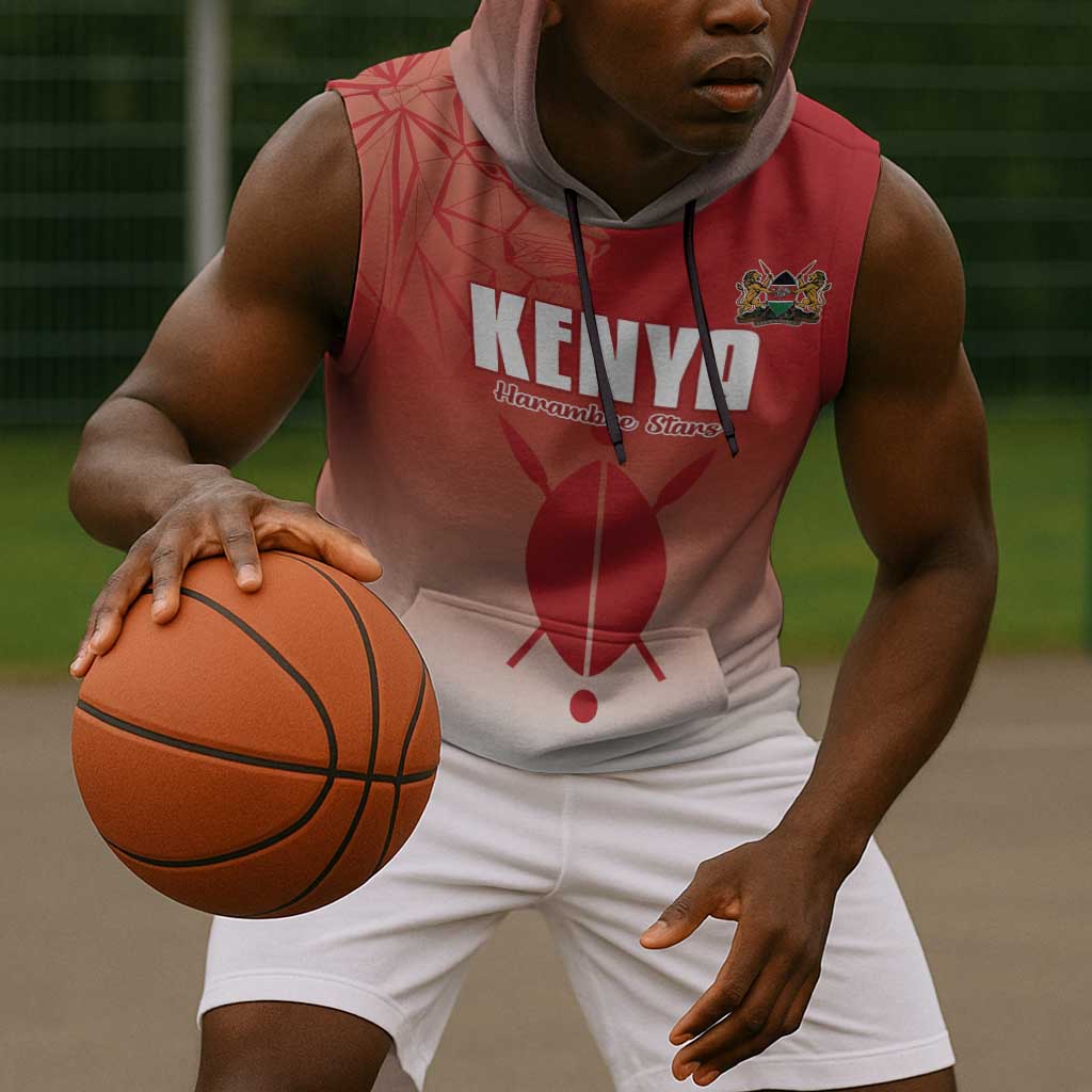 Kenya Football Custom Sleeveless Hoodie Go Harambee Stars Go - African Pride