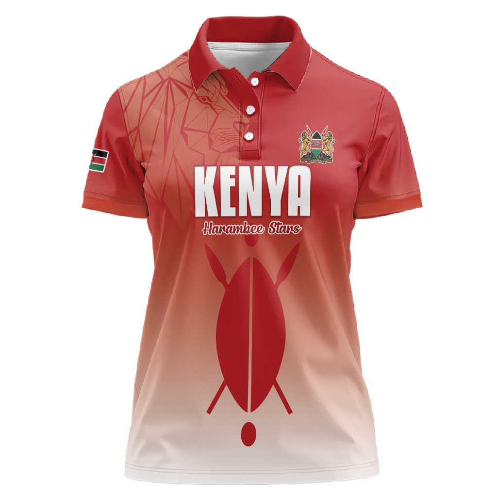 Kenya Football Custom Women Polo Shirt Go Harambee Stars Go