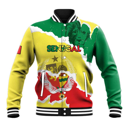 Custom Senegal Beach Soccer 2025 Baseball Jacket Go Champions - Grunge Style