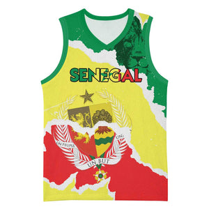 Custom Senegal Beach Soccer 2025 Basketball Jersey Go Champions - Grunge Style LT15