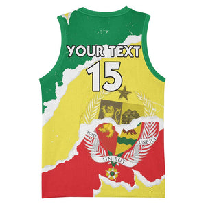 Custom Senegal Beach Soccer 2025 Basketball Jersey Go Champions - Grunge Style LT15