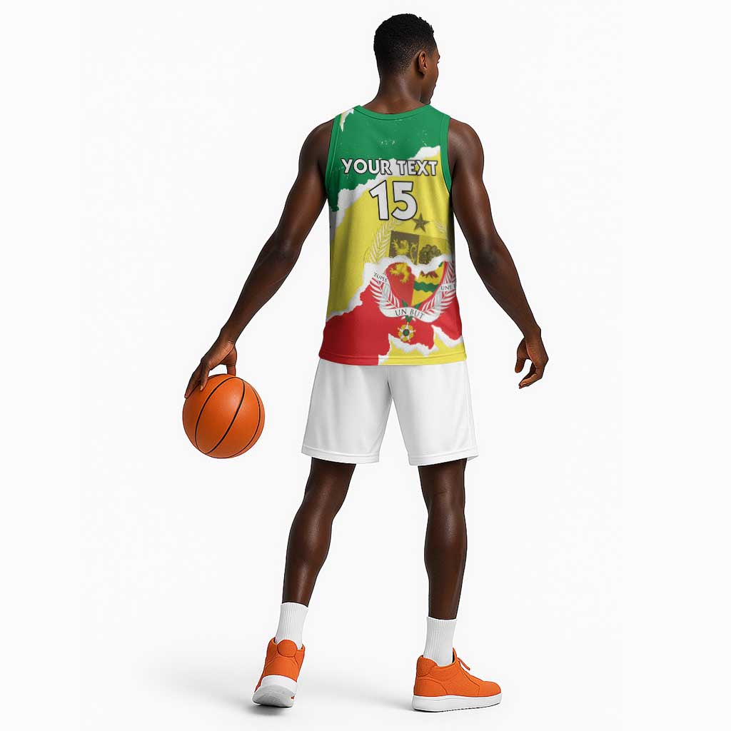 Custom Senegal Beach Soccer 2025 Basketball Jersey Go Champions - Grunge Style LT15