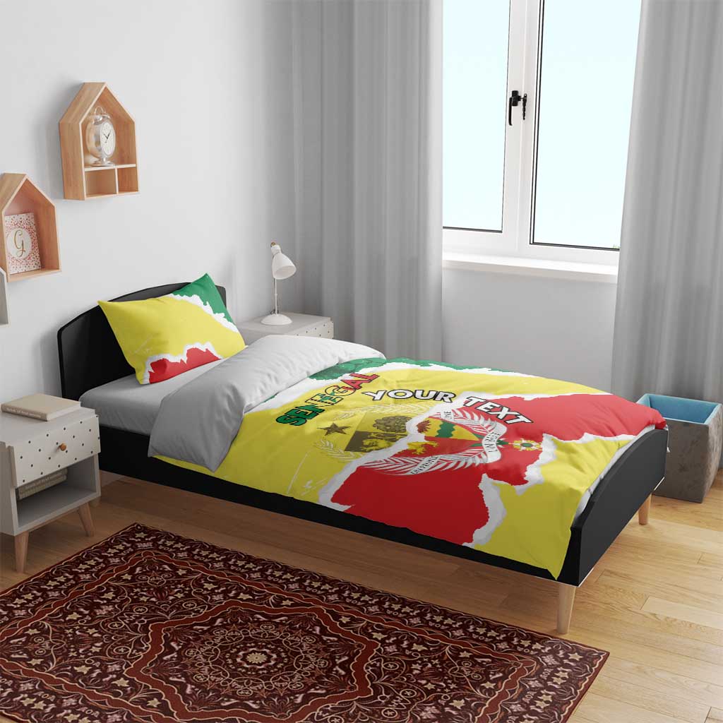 Custom Senegal Beach Soccer 2025 Bedding Set Go Champions - Grunge Style