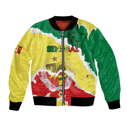 Custom Senegal Beach Soccer 2025 Bomber Jacket Go Champions - Grunge Style