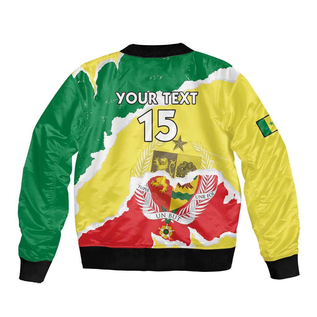 Custom Senegal Beach Soccer 2025 Bomber Jacket Go Champions - Grunge Style
