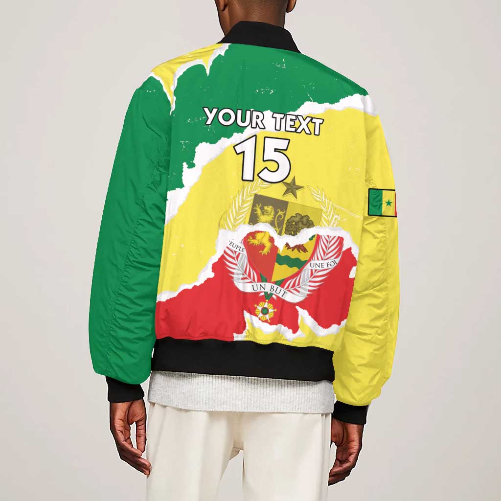 Custom Senegal Beach Soccer 2025 Bomber Jacket Go Champions - Grunge Style