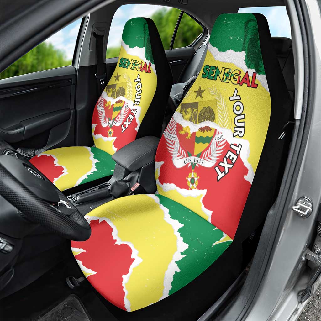 Custom Senegal Beach Soccer 2025 Car Seat Cover Go Champions - Grunge Style