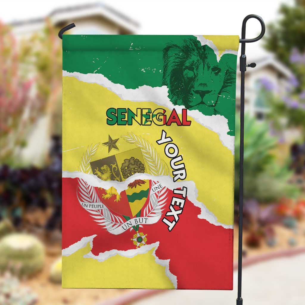 Custom Senegal Beach Soccer 2025 Garden Flag Go Champions - Grunge Style